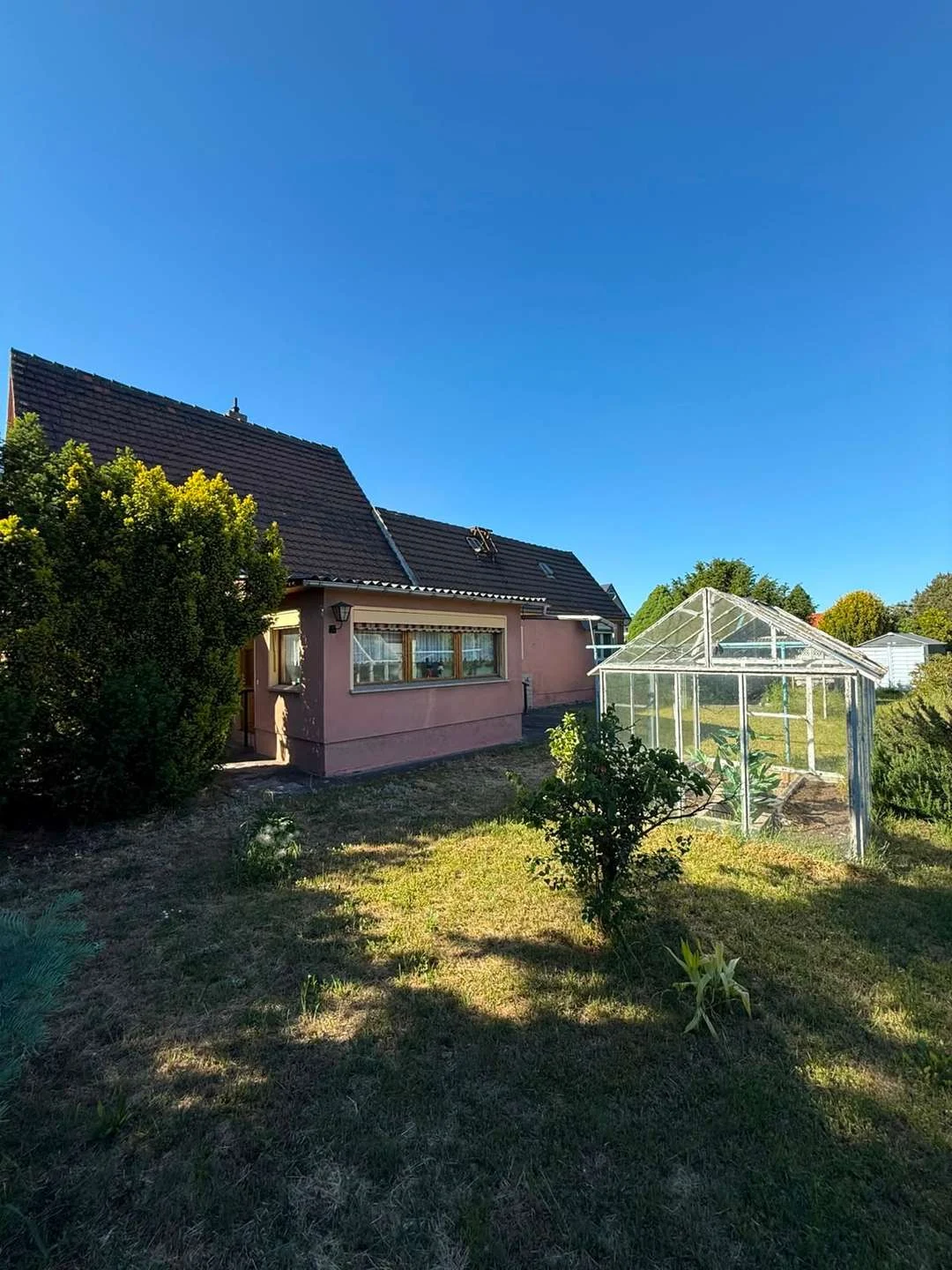 Garten mit Gewächshaus1